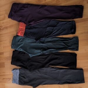 Lululemon Nike Crop Leggings Set 8 M Bundle Of 5 Lot Pants